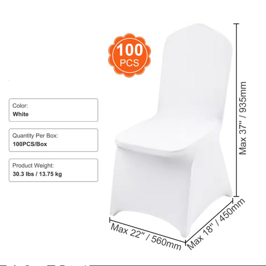 Housse de chaise blanche extensible pour mariage