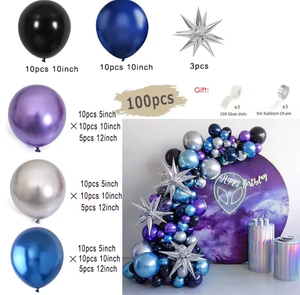 Arche de ballons pour anniversaire et mariages