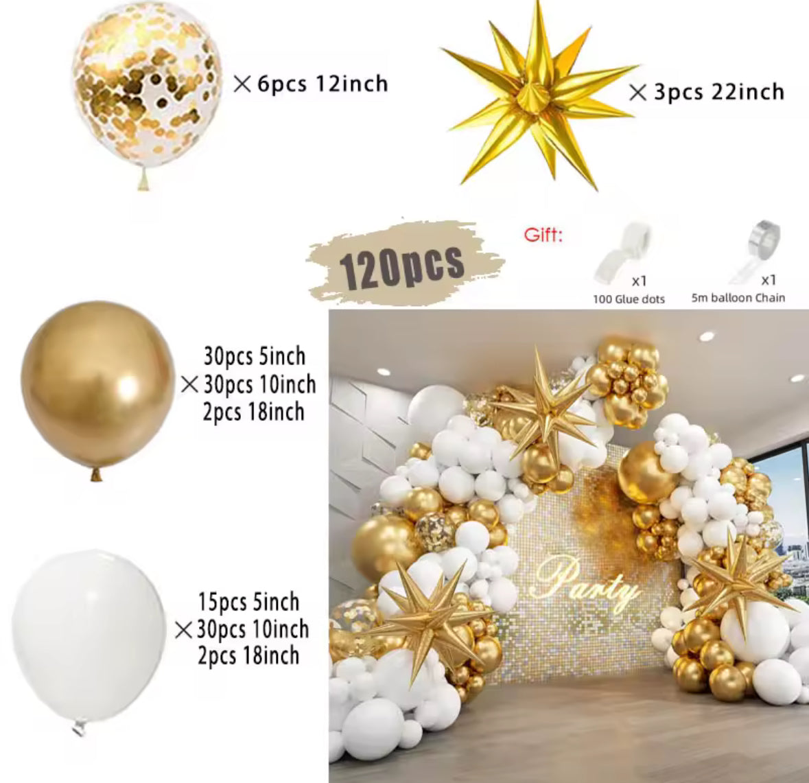 Arche de ballons pour anniversaire et mariages